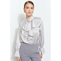 Sasha Bell Sleeve Blouse - Silver