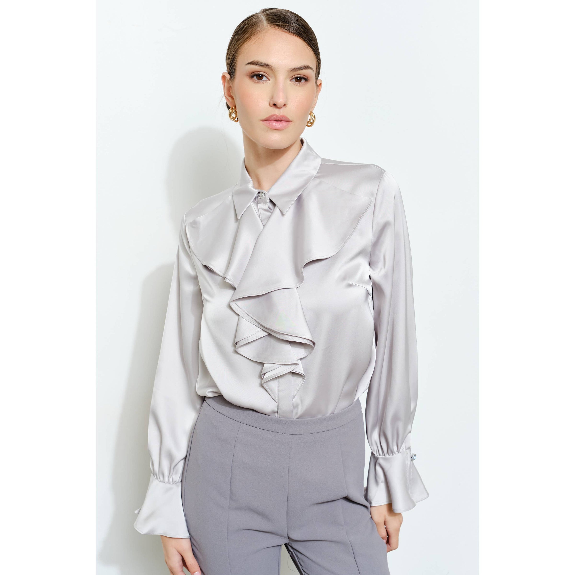Sasha Bell Sleeve Blouse - Silver