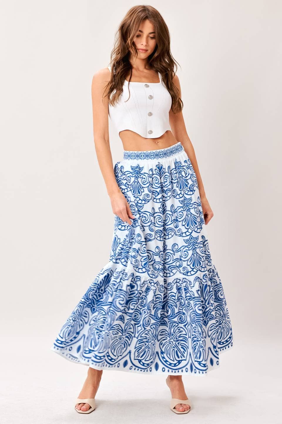 Woven Midi Skirt