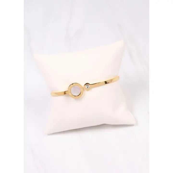 Roman Numeral Cuff Bracelet - Pearlescent