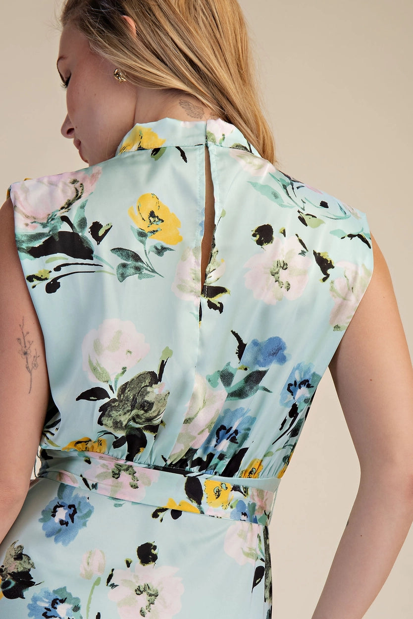 Floral Midi Dress - Mint