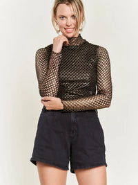 Regina Metallic Mesh Top