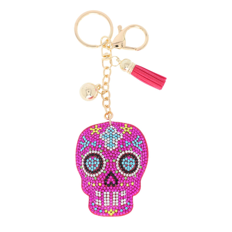 Sugar Skull Keychain - Pink