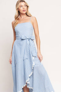 Striped Woven Midi Dress