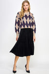 Velvet Pleated Skirt - Forest Green