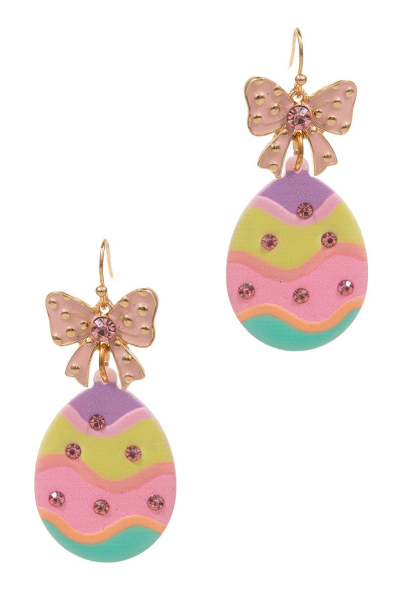 Rhinestone Easter Egg Earrings