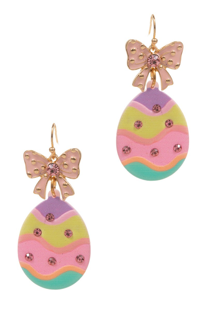 Rhinestone Easter Egg Earrings
