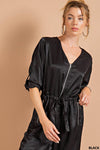 Emily Satin Jumpsuit - Black