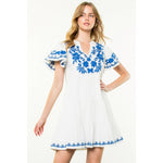 Santorini Tiered Embroidered Dress