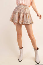 Sequin Mini Skirt - Taupe