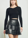 Showstopper Fringe Mini Skirt - Black Rodeo Outfit