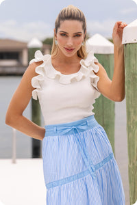 Knit Ruffle Top - Off White