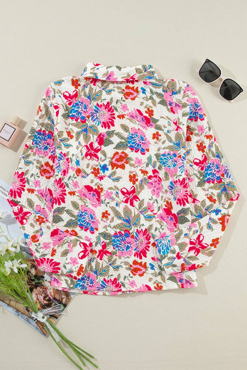 Floral Turn Down Collar Shirt