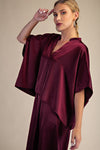 V-Neck Drop sleeve Blouse - Wine