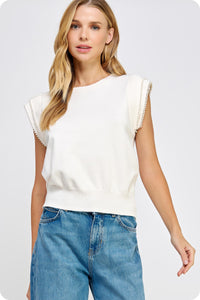 Knit Pearl Top - Ivory