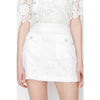 Lace Floral Crochet Mini Skirt - White