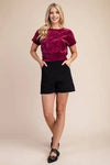 Velvet Knit Crop Top - Plum