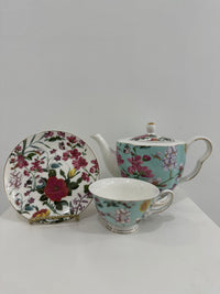 Grace Teaware Cup & Saucer - Blue Floral