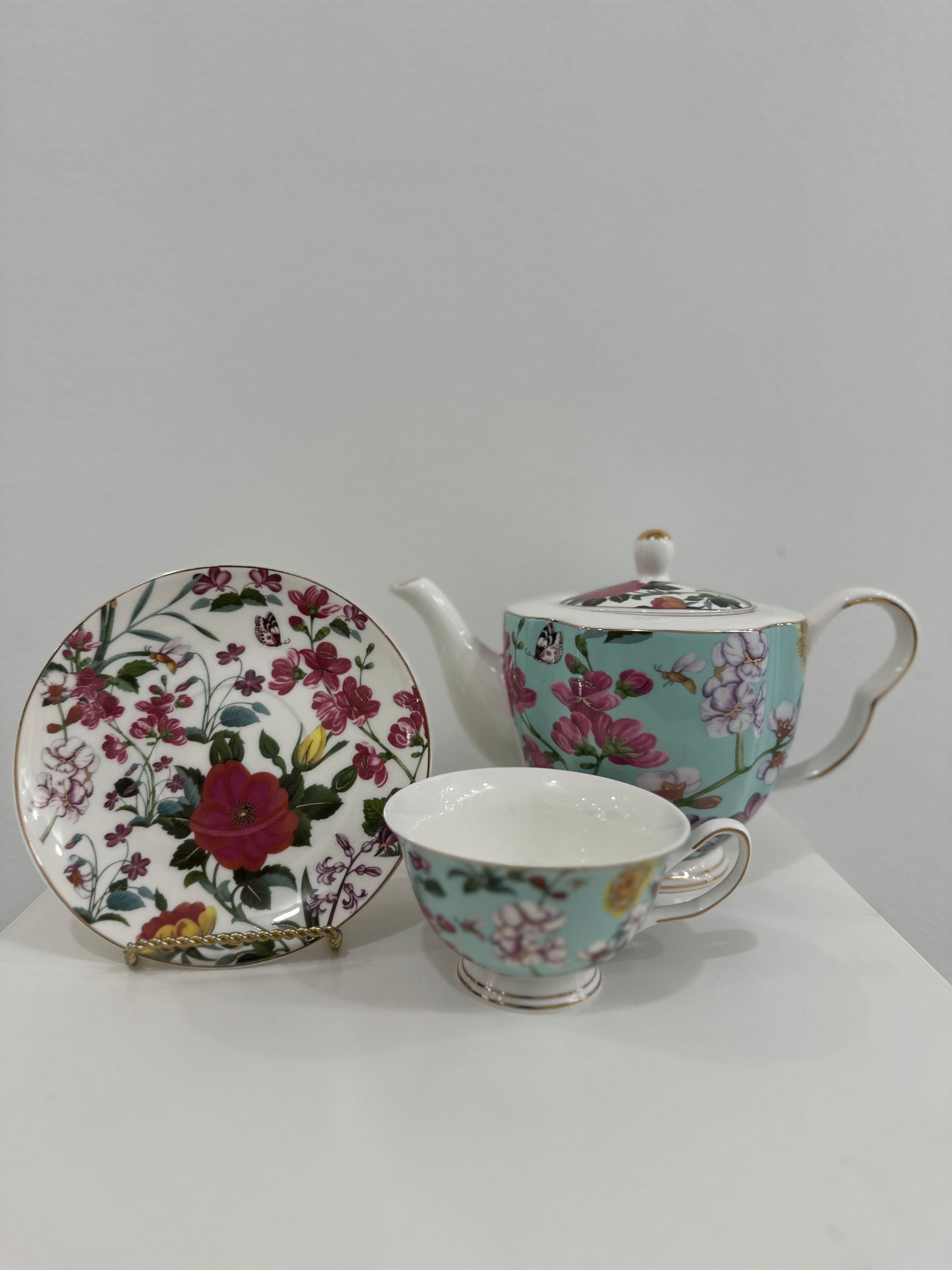 Grace Teaware Cup & Saucer - Blue Floral