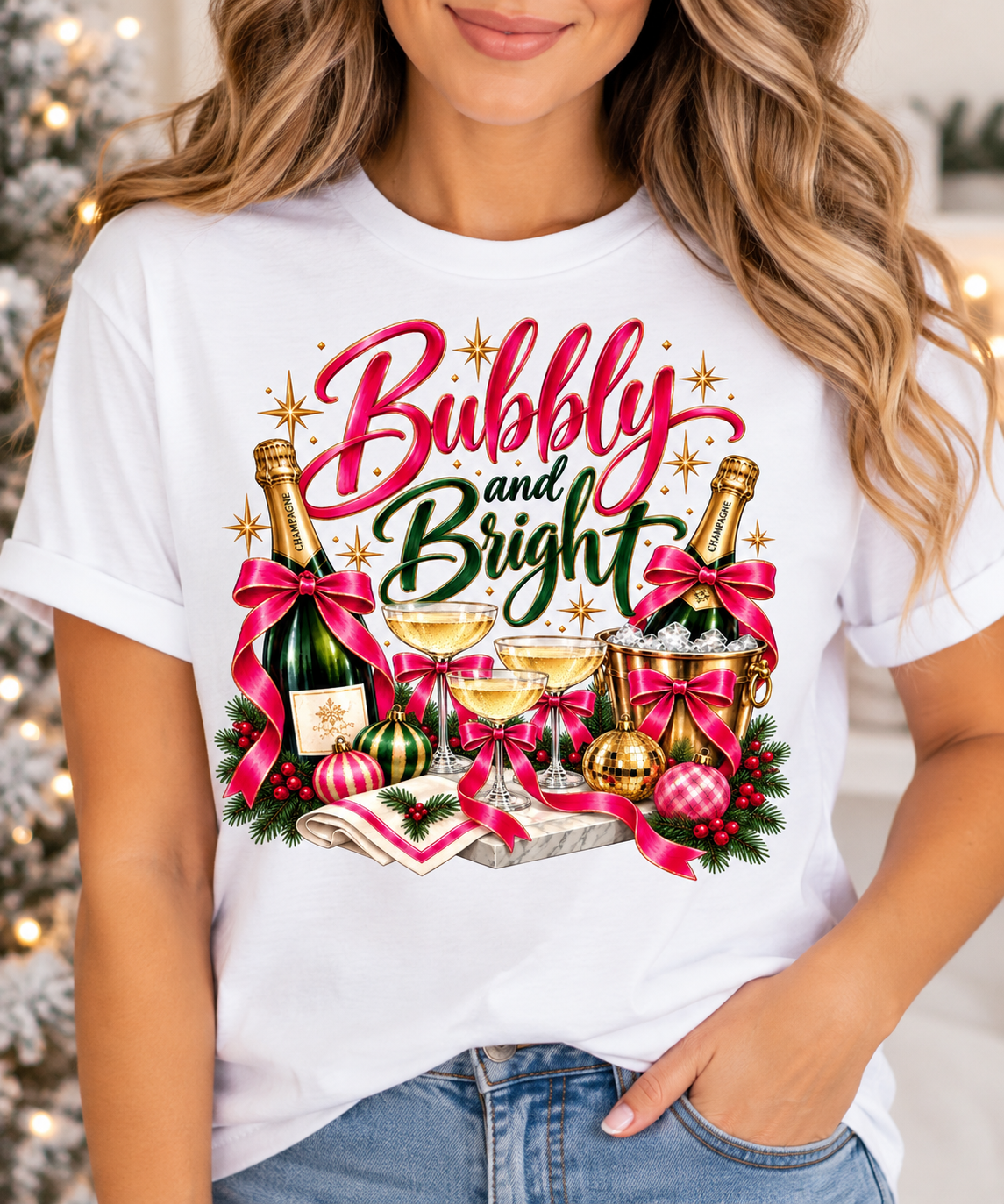Bubbly & Bright Graphic Tee - Pink/Green