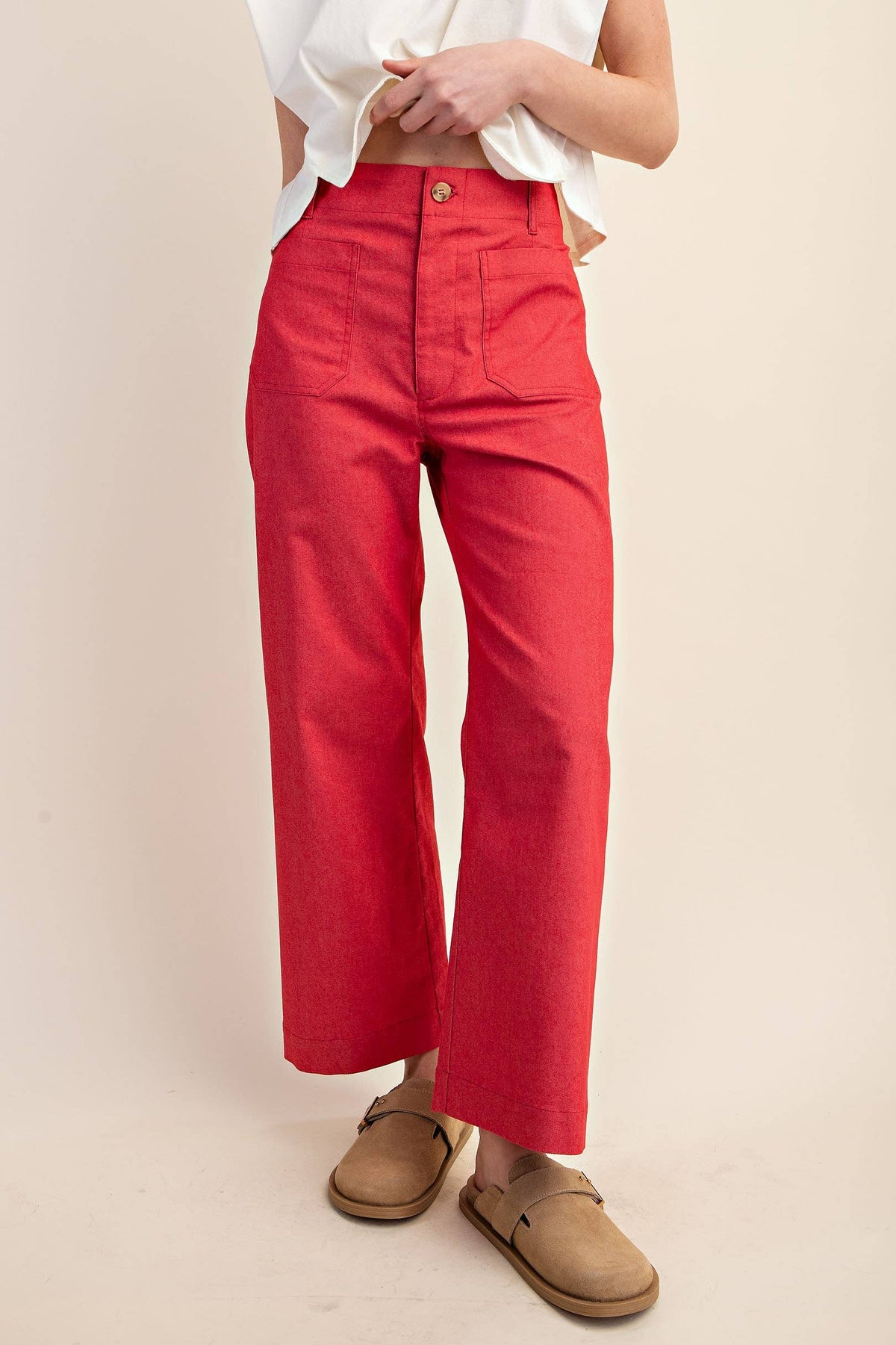 All Seasons Cropped Pants - Raspberry