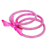 Rhinestone Bracelet Set - Fuchsia