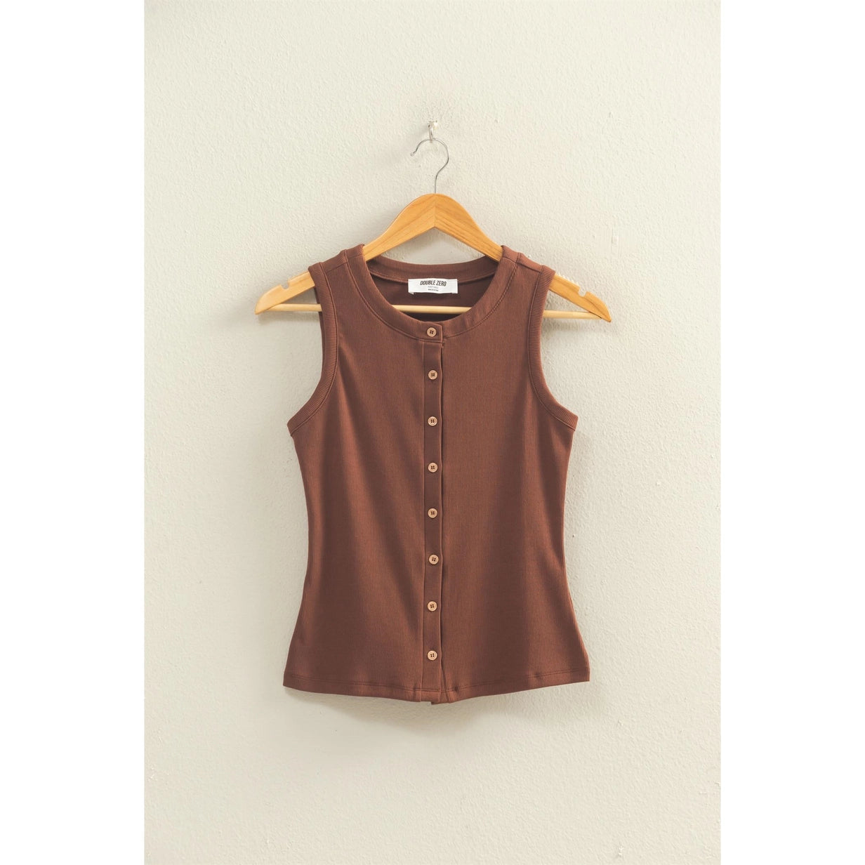 Ribbed Knit Tank - Chocolate