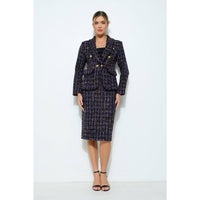 Natasha Tweed Blazer - Black/Purple