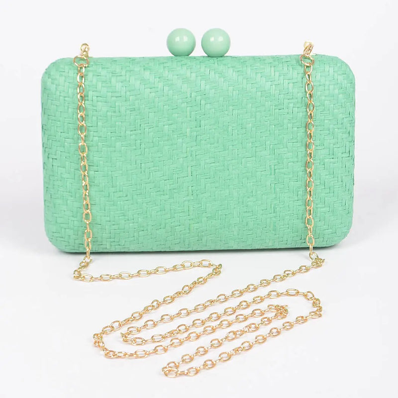 Wicker Clutch - Green