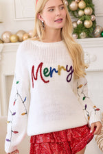 Sequined Lights Sweater - Merry