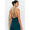 Crystal Trim Jumpsuit - Emerald