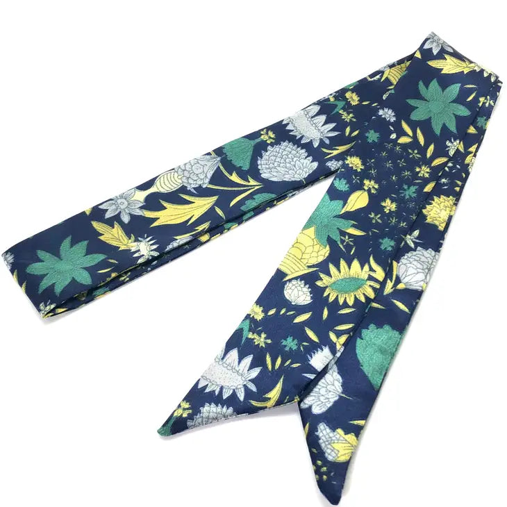 Garden Party Twilly Skinny Scarf - Navy