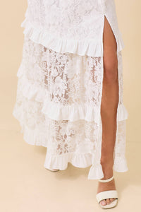 Lace Maxi Dress - White