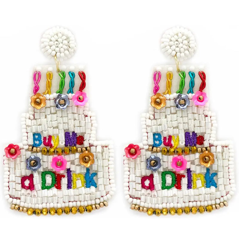 "Buy Me A Drink" Birthday Earrings