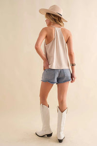 Wesley Studded Fringe Top - Camel - Rodeo