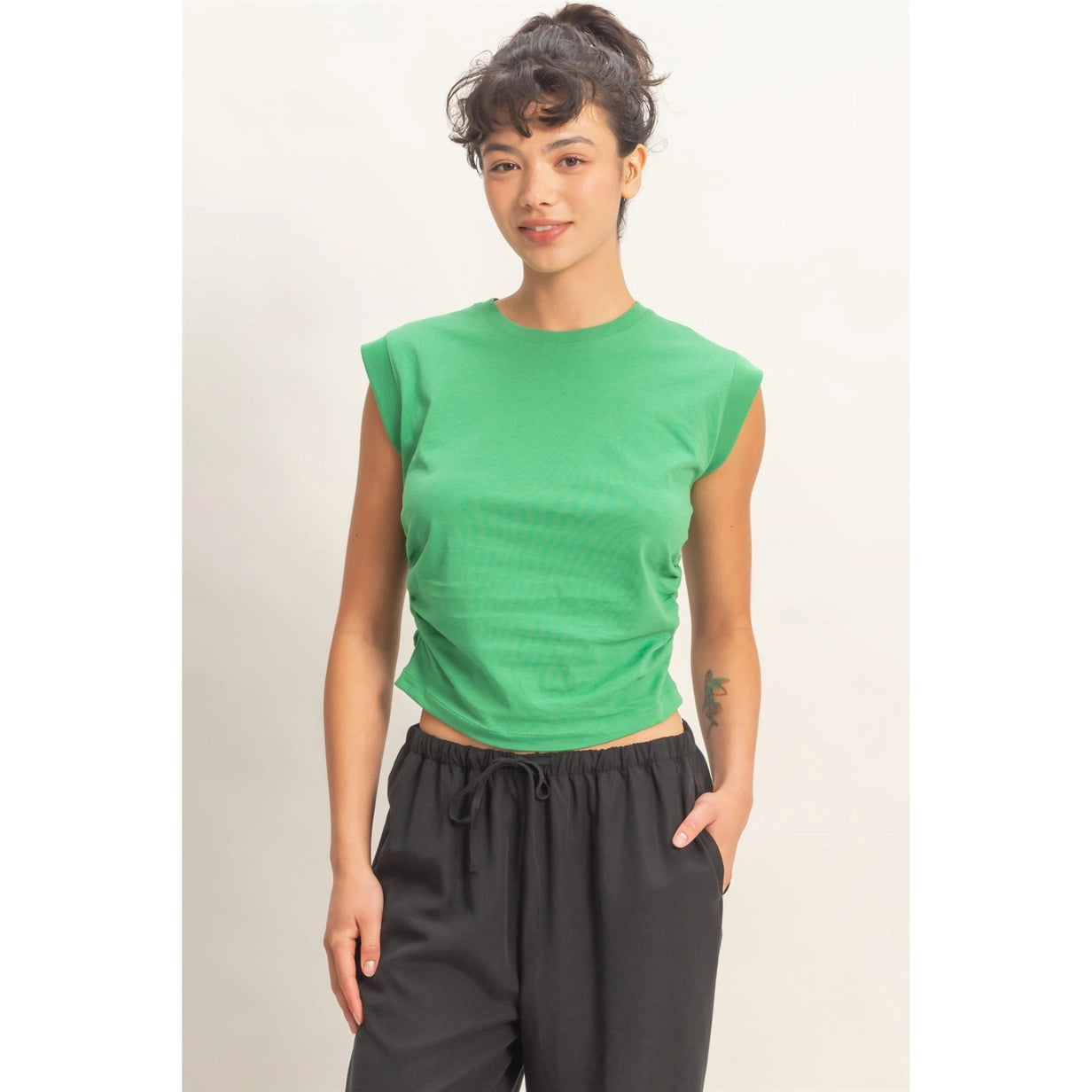 Synched Waist Top - Green
