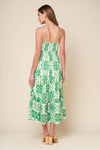 Woven Printed Midi Dress - Ivory/Green