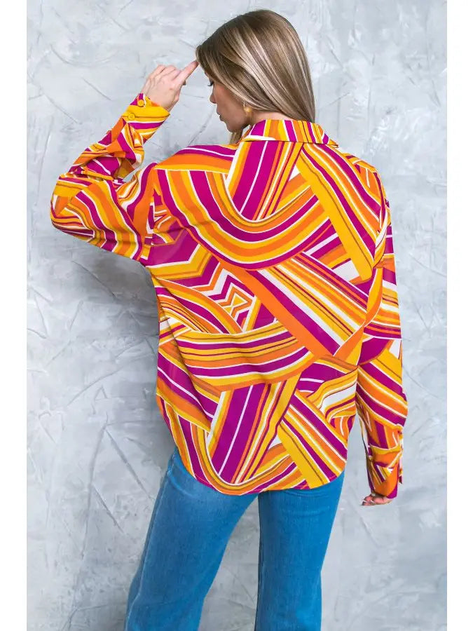 That's Groovy Button Up Blouse