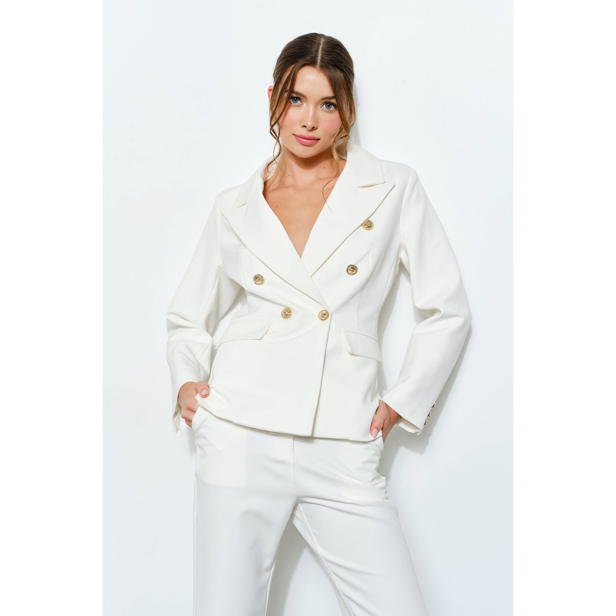Natasha Fitted Blazer - White