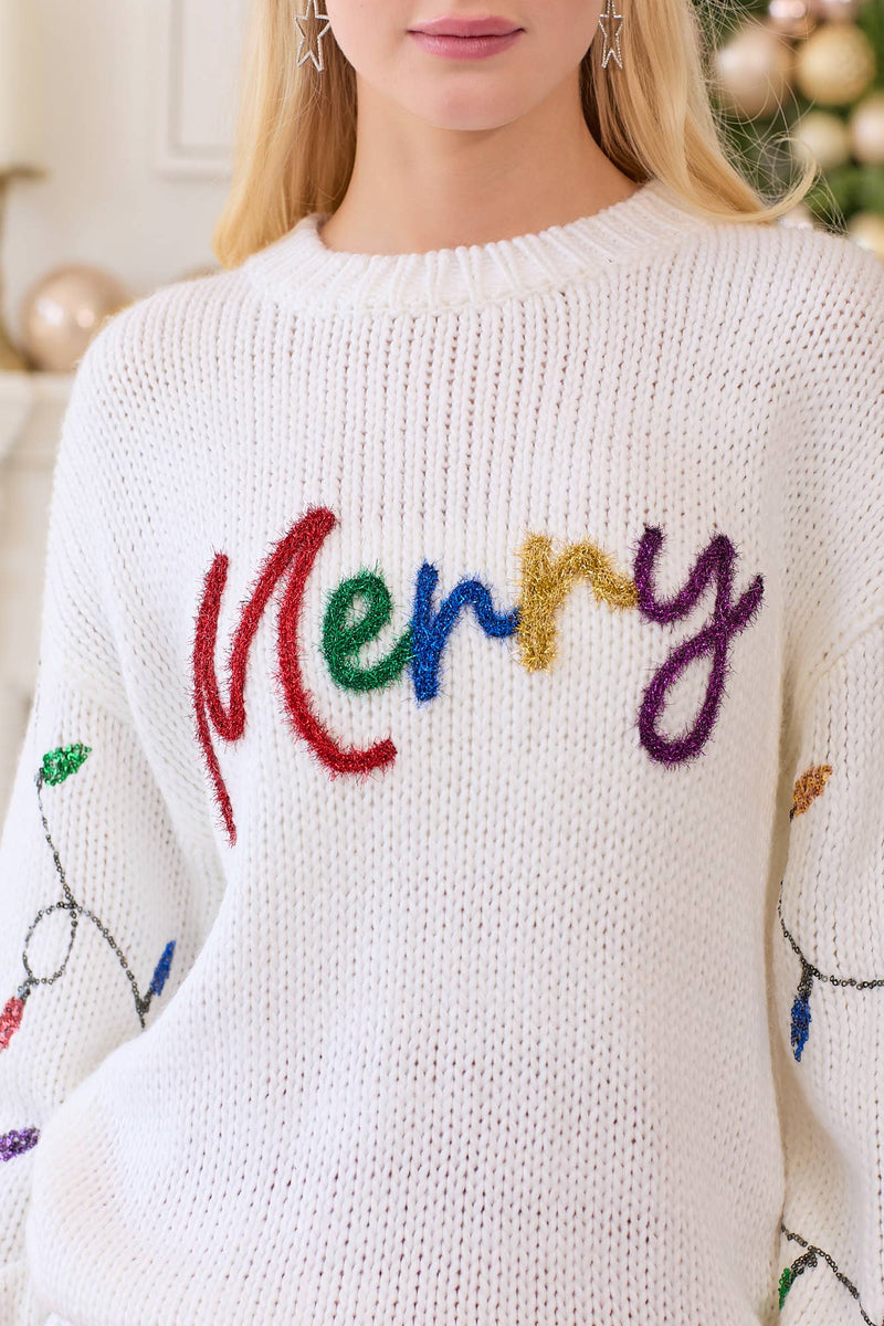 Sequined Lights Sweater - Merry