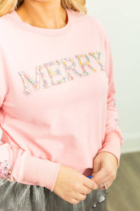 Merry Sweatshirt - Light Pink