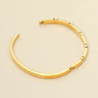 Stone Paved Cuff Bracelet - Gold