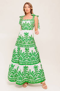 The Tropics Maxi Dress - Ivory Green