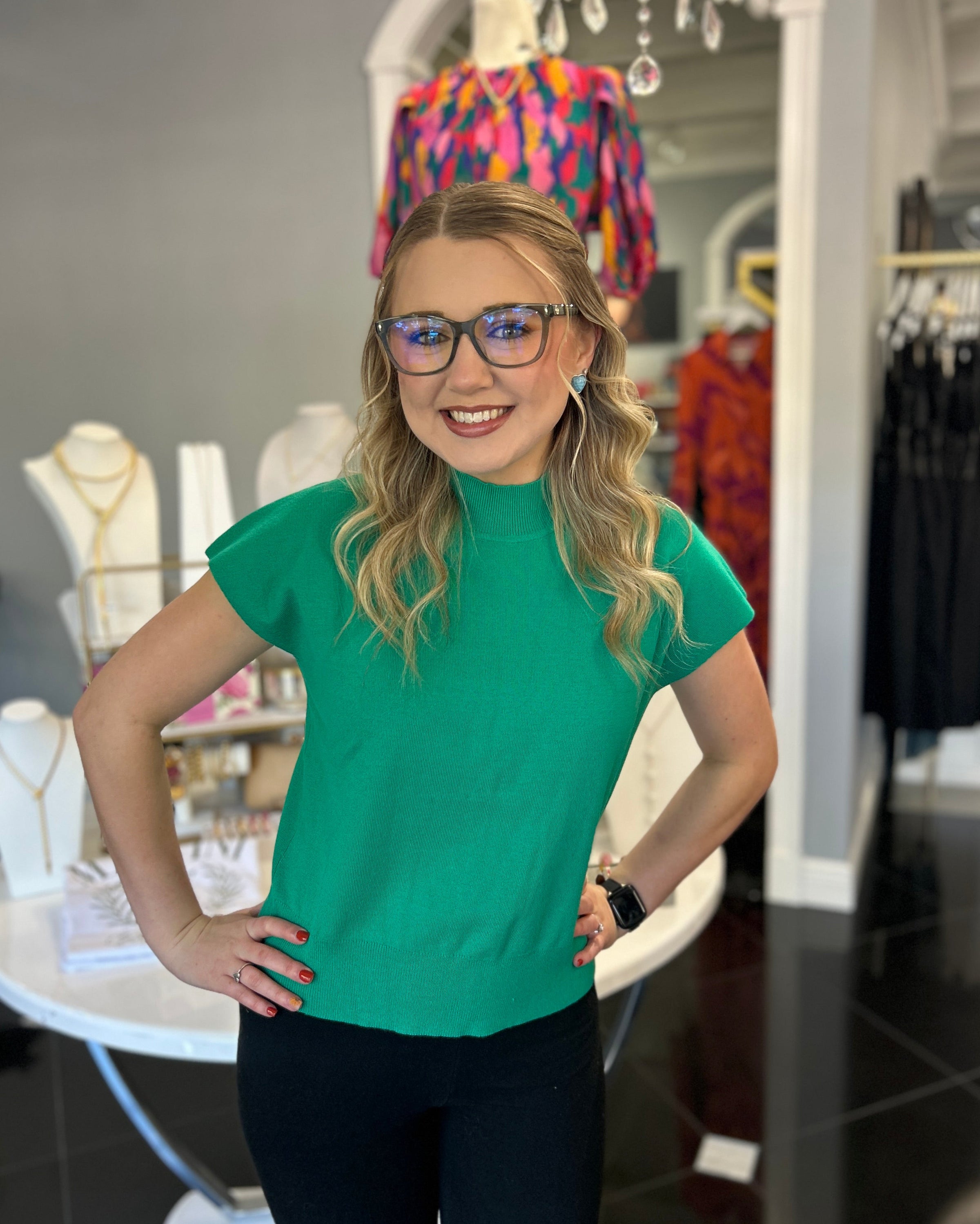 Knit Sweater Top - Green