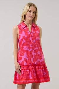 Ellie Sleeveless Mini Dress - Red/Pink