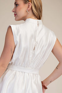 Cowl Neck Romper - White