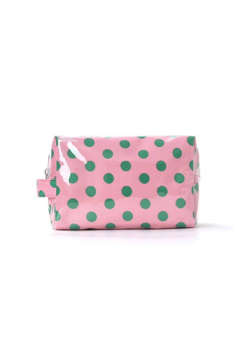Polka Dot Cosmetic Bag - Pink