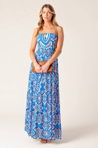 Summer Woven Maxi Dress - Blue