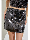 Sequin Mini Skirt - Black