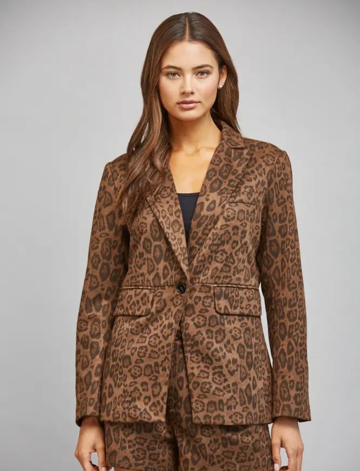 Leopard Suede Blazer
